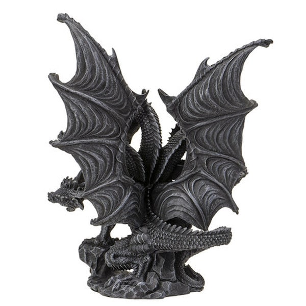 Dark Hydra Four-Headed Dragon Statue Back view of tail of sculpture