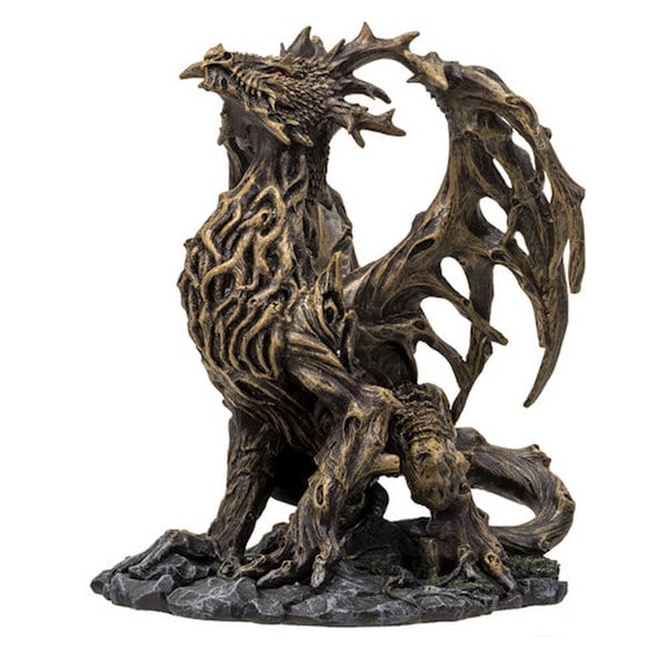 Branch wood Guardian Forest Dragon Statue Organic Sculptural Figurine