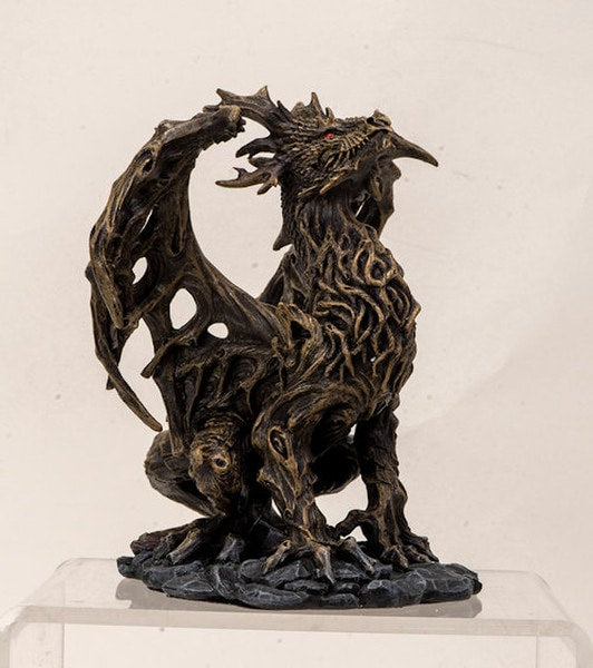 Organic Branch wood Guardian Forest Dragon Statue Woodland Figurine