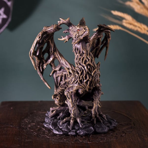 Celtic Lore Branch wood Guardian Forest Dragon Statue Figure