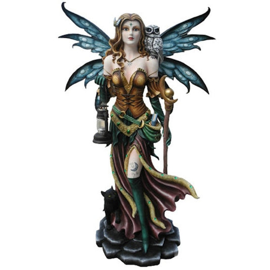 Fairy Misty Caster Solar light with lantern garden statue sculpture Large