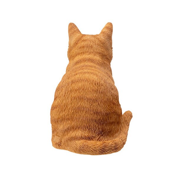 Back View of Sculpture sitting Orange Tabby Cat Statue is a beautifully realistic depiction