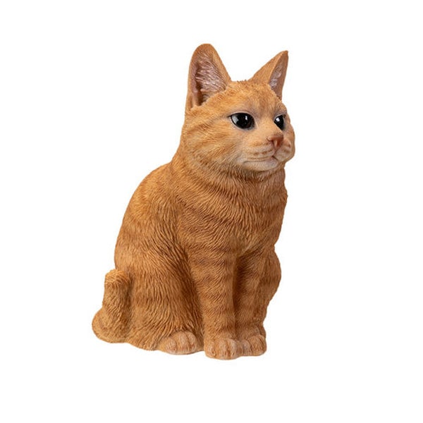 Artwork Sitting Orange Tabby Cat Statue is a beautifully realistic depiction