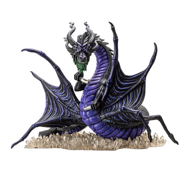 Shadows Dragon Spider Statue a fearsome creature on crystal bed
