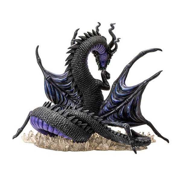 Back View Weaver of Shadows Dragon Spider Statue vibrant violet