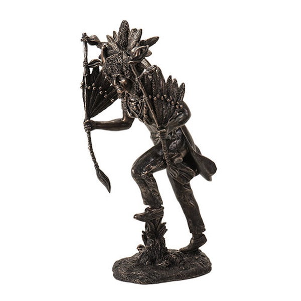 Buffalo Spirit Warrior Headdress Dancer Dancing Figurine Indian Statue