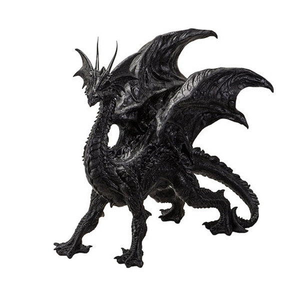 Profile of Statue Shadow-Fire Sentinel Black Dragon Sculpture dark
