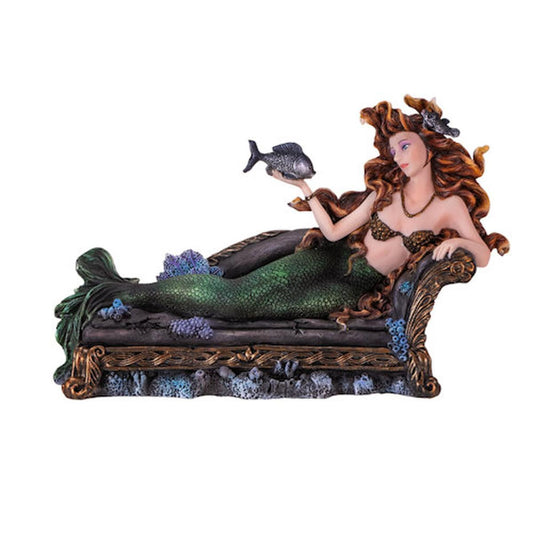 Seabed Siren: Mermaid Lounging Statue