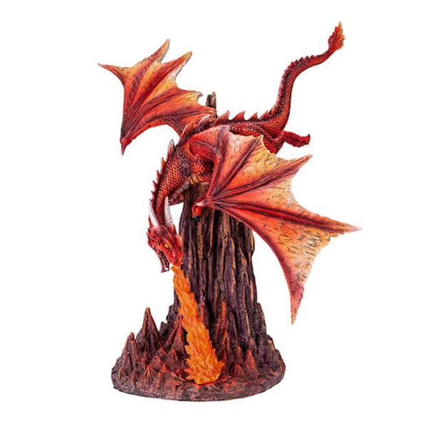Inferno Guardian Fire Dragon Sculpture mythical creature fire-breathing