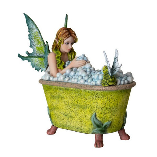 Fairies Fairy Loves Bubble Bath Sculpture Toad Figurine Soaking Toad