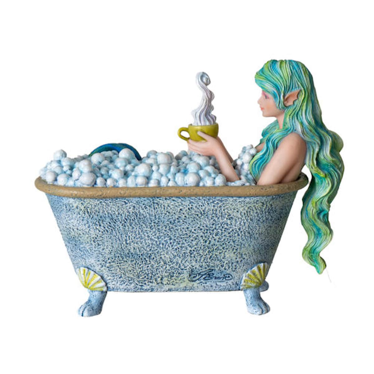 Mermaid Taking Bubble Bath Sculpture