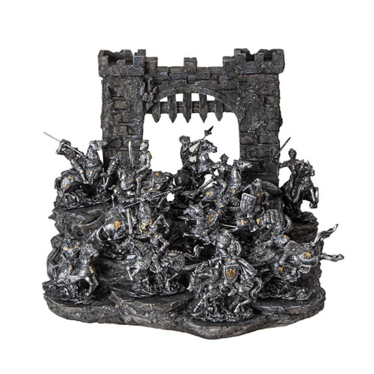 Knight Set with Castle Display Stand Sculptures