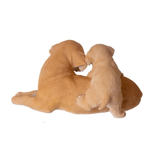 Realistic Dog Breed Labrador Mother with Puppy Figurine Statue Sculpture