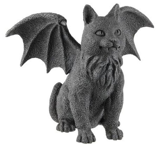 Winged Cat Statue Resin Center Piece Kitten Gothic sculptures fangs