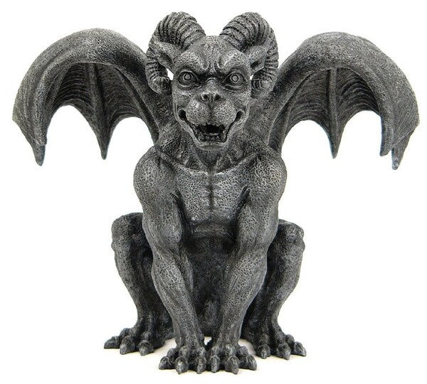 Gothic Ram Horned Gargoyle Horned Fangs wings statue sculptures figurines