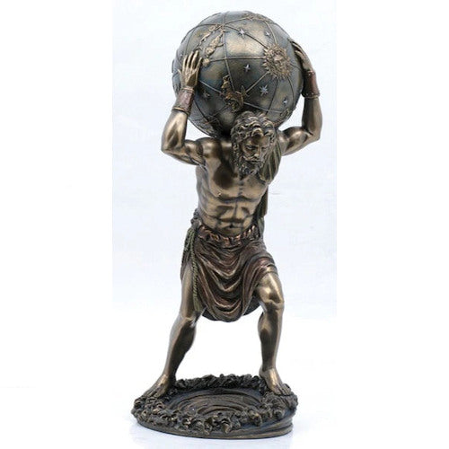 Atlas Sculpture Holding world on shoulders statue Greek God Zeus