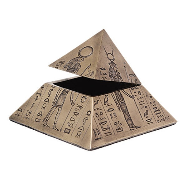 Egyptian Gods Pyramid Box Treasure Sculpture Artwork hieroglyphics