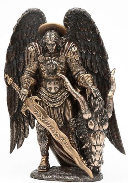 Angel & Cherub Statue Saint Michael Contemporary Sculpture Resin