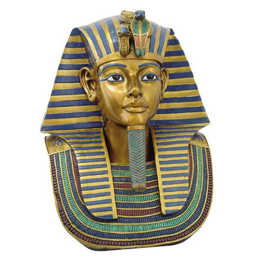 Replica of decorated golden bust of Tutankhamen King Tut Statue