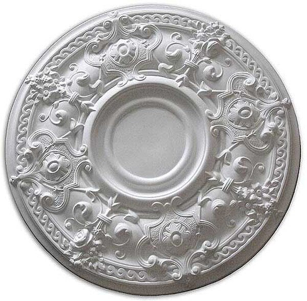 Round Bright White Ceiling Medallion - 28 Inch in diameter