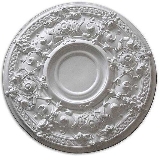Round Bright White Ceiling Medallion - 28 Inch in diameter