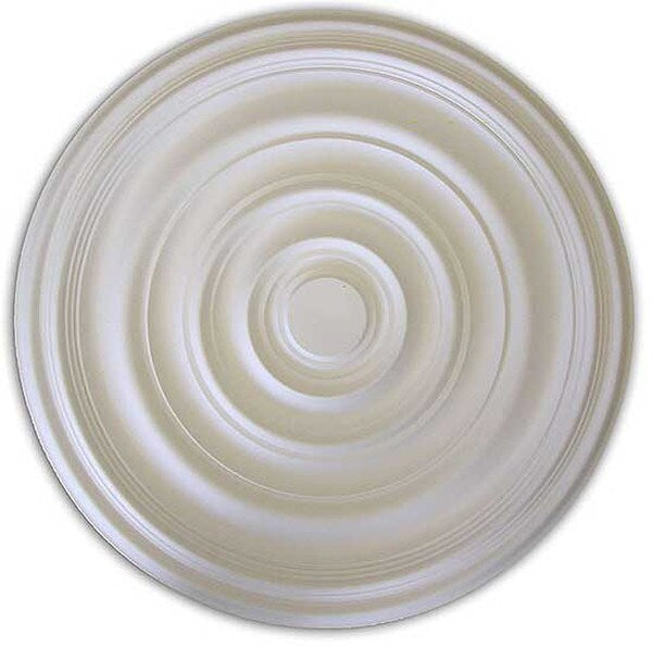Bright White Ceiling Medallion Tile - Minimalistic Circular Design
