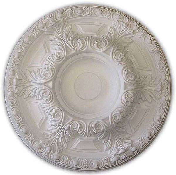 Round Floral Ceiling Medallion - Bright white 23.5 Inch Diameter