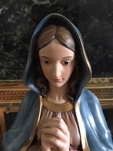 Praying Madonna Sculpture Large Scale Painted
