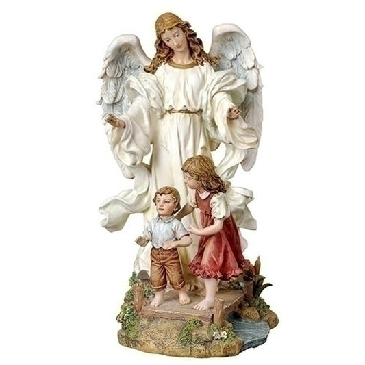 Guardian Angel At The Bridge Classic Sculpture Reproduction Art statue