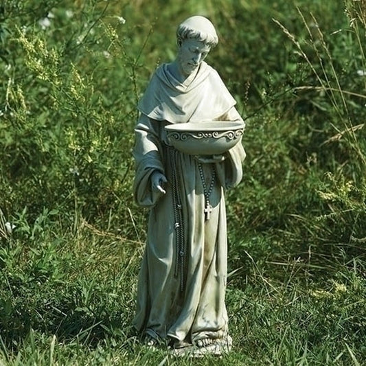 Saint Francis Bird Bath Garden Solar Light outdoor sculpture decorative