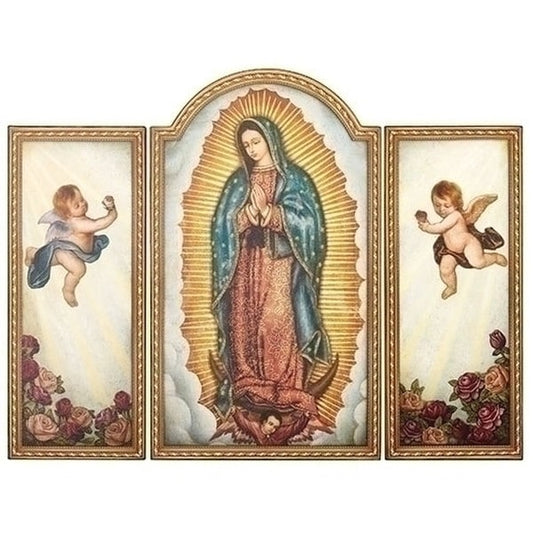 Our Lady of Guadalupe Triptych wall Hanging Patroness of Mexico the Americas
