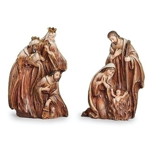 Nativity Weathered Wood Duo Statues