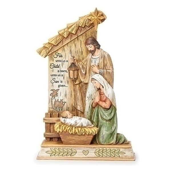 Holy Family Verse Inscribed Nativity Statue