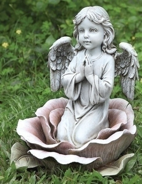 Praying sculpture Angel in the Rose Garden Statue gift memorial