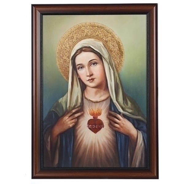 Sacred Heart Sanctuary: Immaculate Heart Framed Art made of fabricated wood