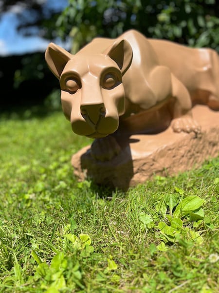 Nittany Lion statue at Penn Stateb Mascot University Cougar Panther Sculpture