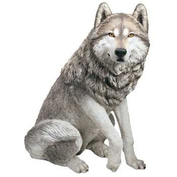 Life-Size Wolf Gray Sculpture Realistic Wildlife Outdoor Statues Artwork