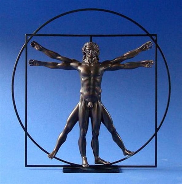 Vitruvian Universal Man by DaVinci Bronze Sculpture Statue Replicas