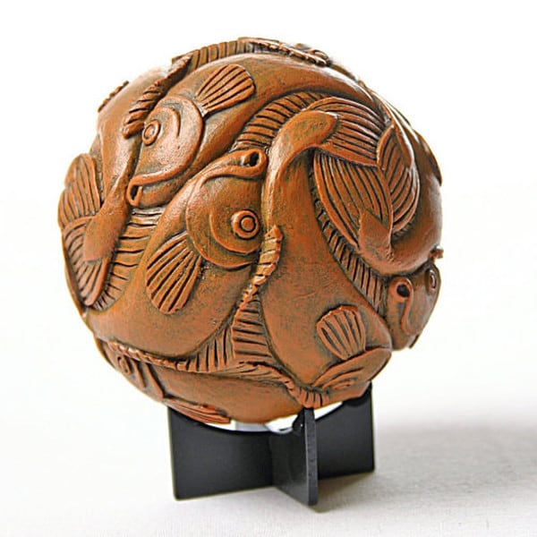 Statuary Sculptures Sphere Fish Tessellation by Escher Three Dimensional
