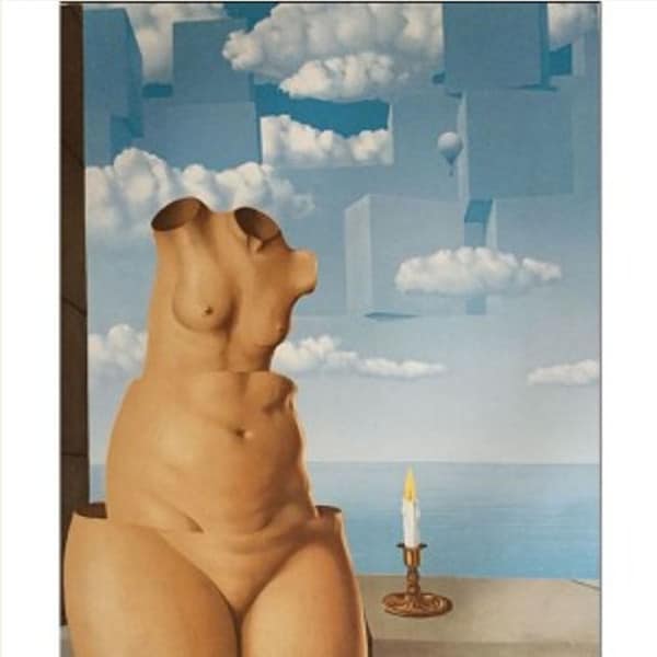 Statues inspired by Female Nude torso Rene Magritte Surrealism replica