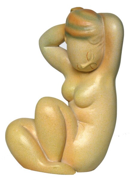 Caryatid Figure Seated Abstract Woman by Modigliani Female Nude