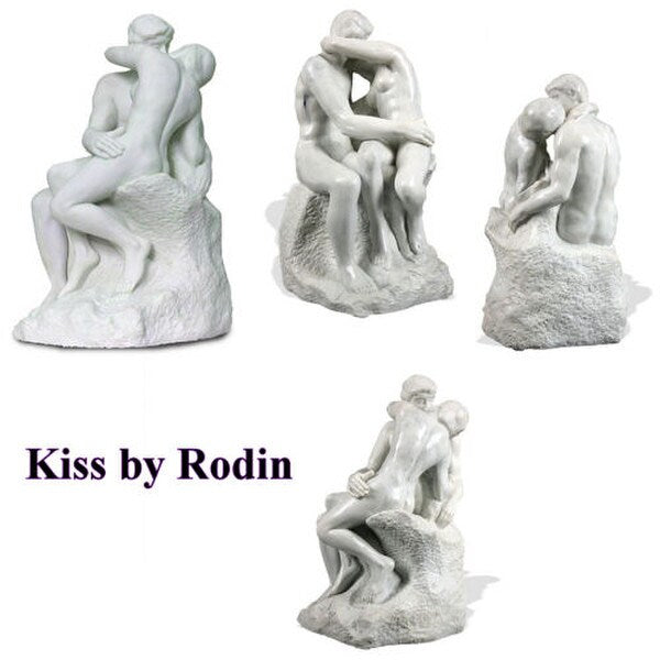 The Kiss by Rodin White Large All View Sculpture Quality Museum Replicas