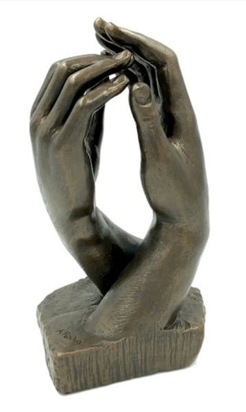 Signature Rodin Cathedral Clasping Hands Statue passion human body