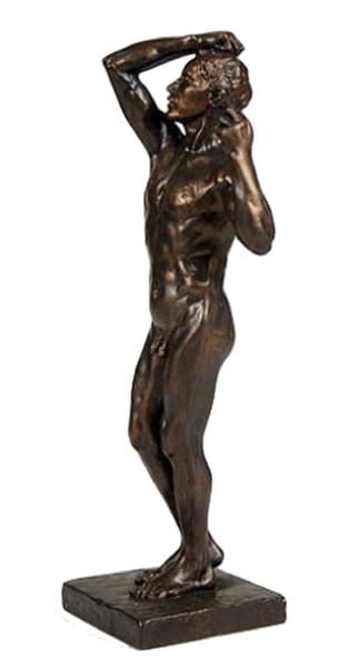 Age Of Bronze By Rodin Replica Sculpture exhibiting male nude statue