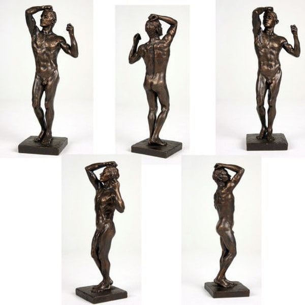 Statue Age Of Bronze By Rodin Replica Sculpture exhibiting male nude