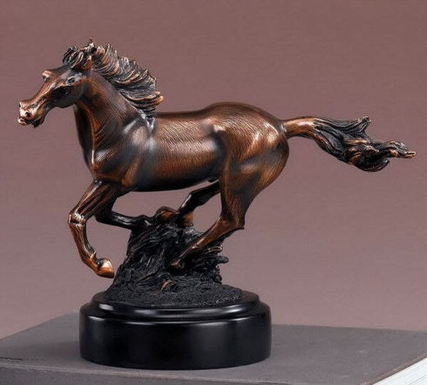 Running Horse Statuette Wild Stallion Artwork Wildlife Figurine