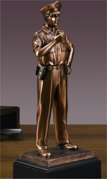 Police Officer Sculpture Tribute Statue Public Service Award Figurine