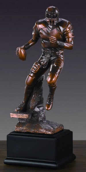 Football Player Sculpture Athlete Running With Ball Statue Artwork