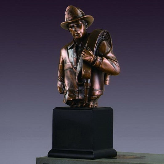 Fireman Portrait Bust Sculpture Fire Fighter Hero Tribute Statue