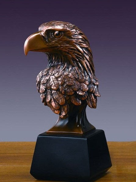 Eagle Head Portrait Bust in a faux bronze Patina
